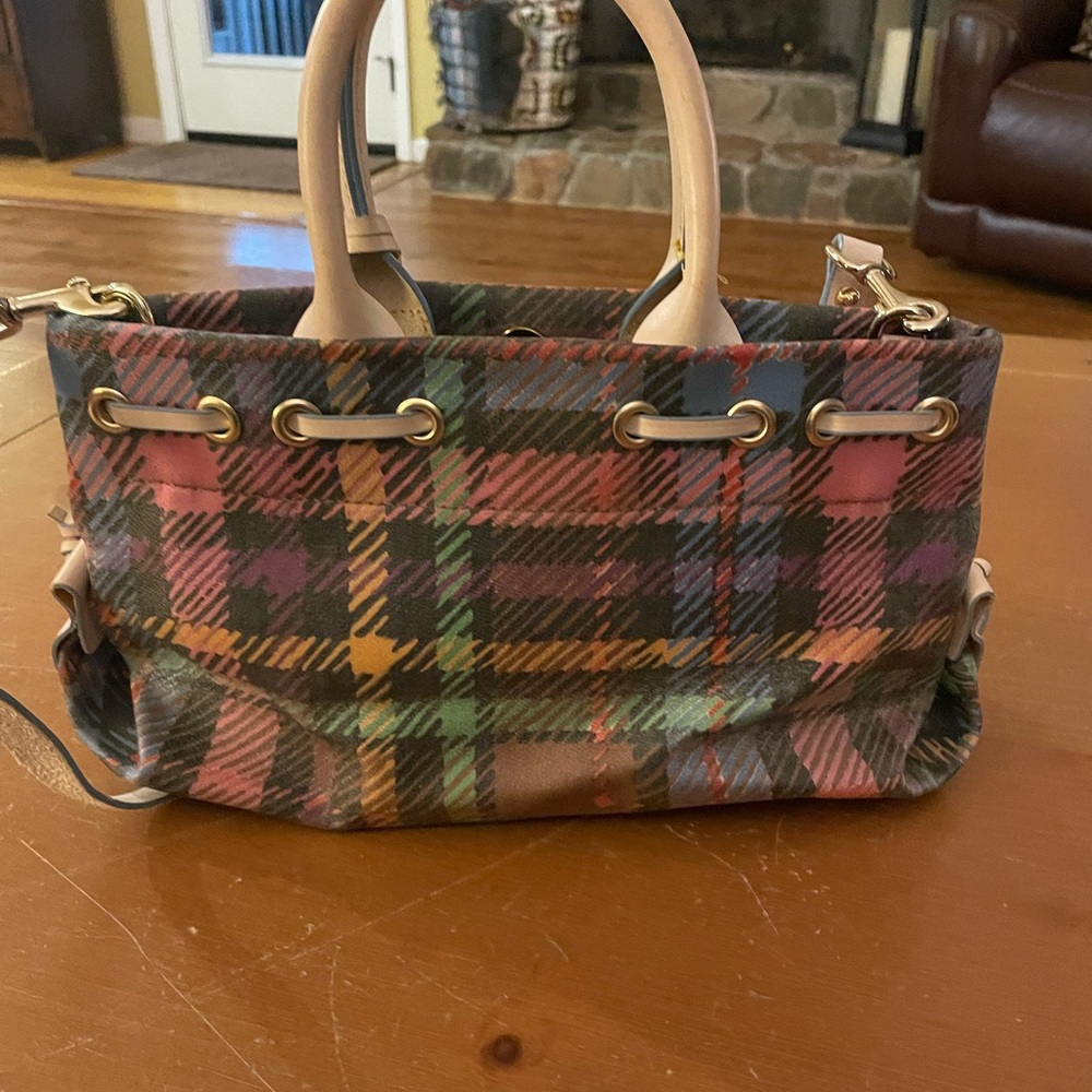 Dooney & Bourke Multicolor Plaid Satchel - Picture 4 of 4